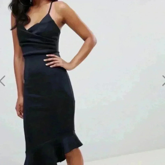 ASOS Black Asymmetric Mermaid Dress UK 10 EUR 38 US 6 - Picture 1 of 10